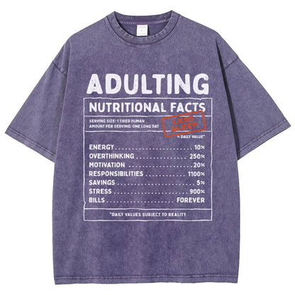 Adulting Facts Vintage Distressed T-shirt