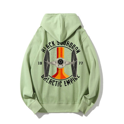 Vintage Squadron Printed Back Unisex Cotton Hoodie