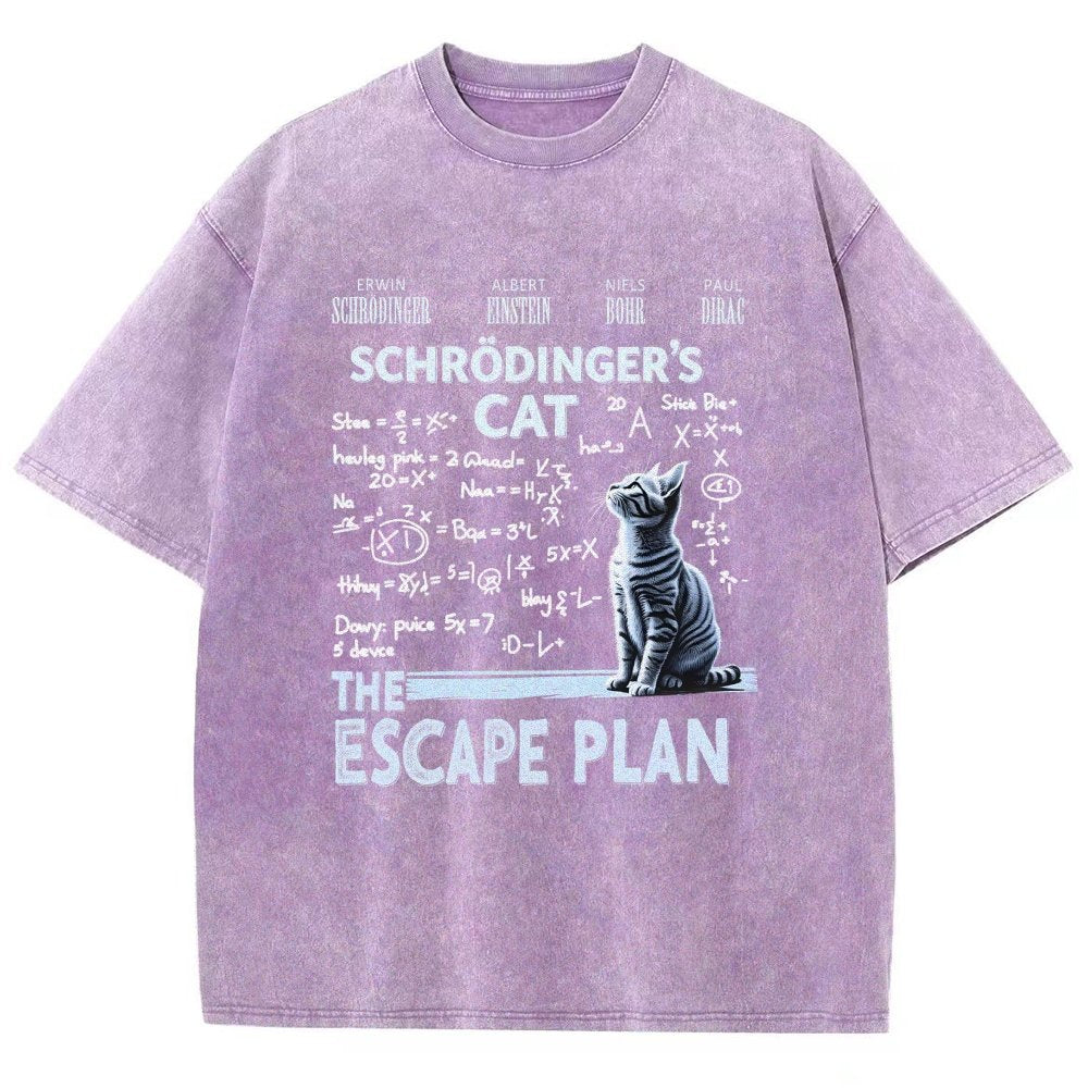 Schrödinger's Cat Escape Plan Vintage Distressed T-shirt