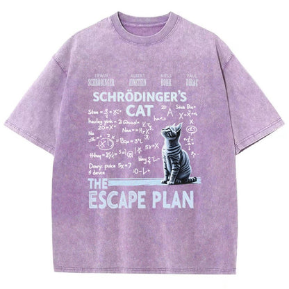 Schrödinger's Cat Escape Plan Vintage Distressed T-shirt