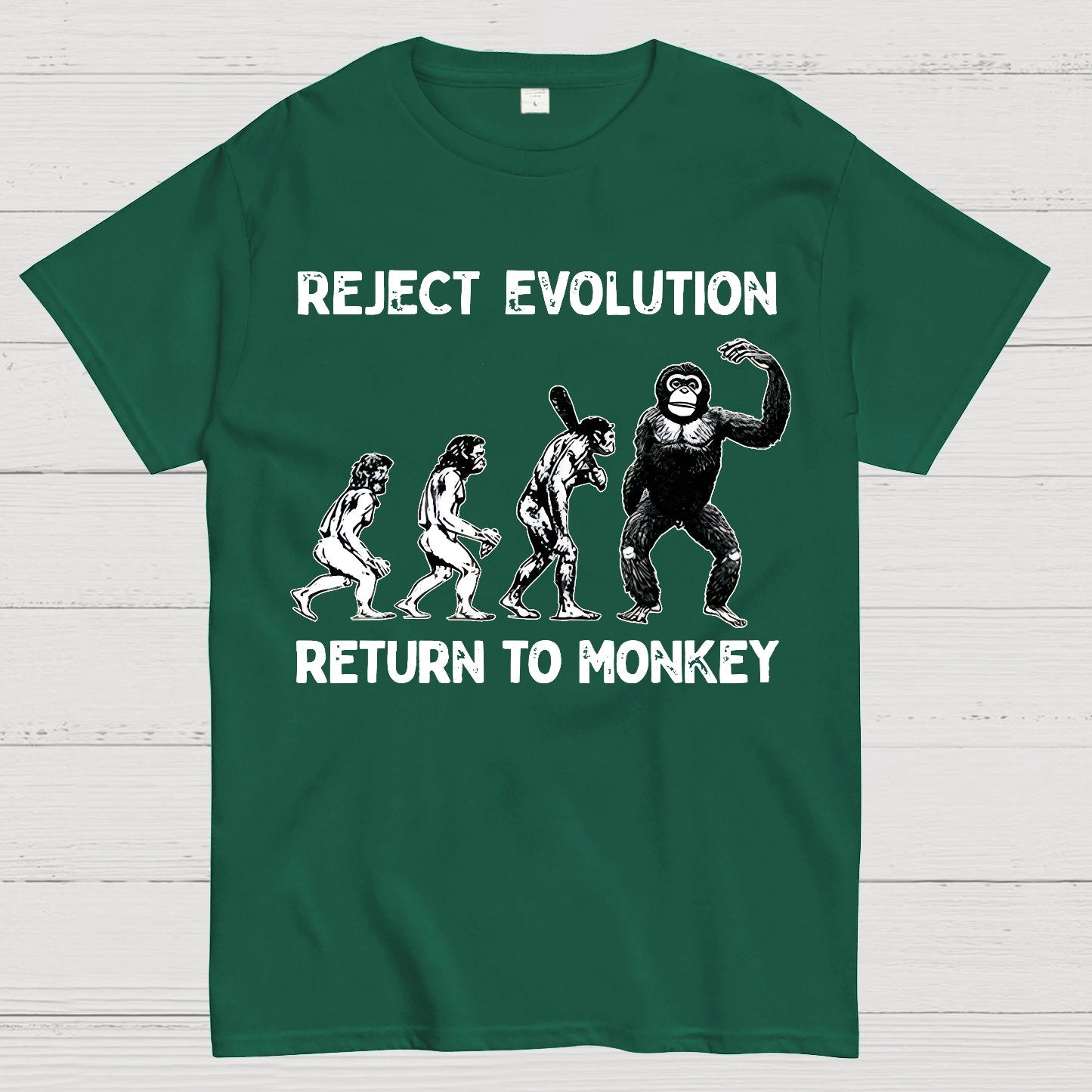 Reject Evolution  Return To Monkey Funny Geek T-Shirt