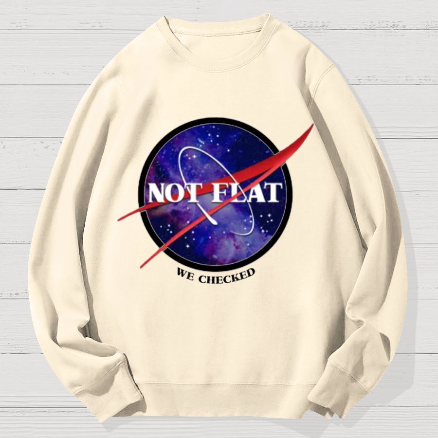 Not Flat Science Nerd Geek Cotton Sweatshirt