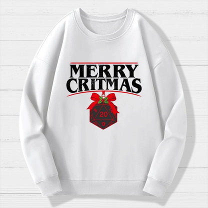 Merry Critmas D20 Holiday Geek Cotton Sweatshirt
