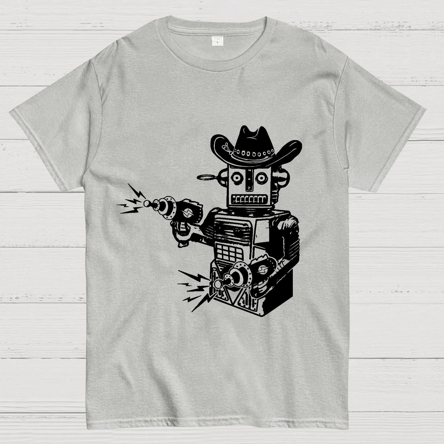 Vintage Cowboy Robot Geeky T-Shirt