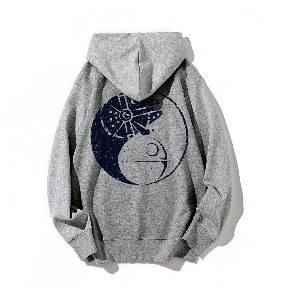 Balancing The Power Geek Printed Back Unisex Cotton Hoodie