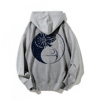 Balancing The Power Geek Printed Back Unisex Cotton Hoodie
