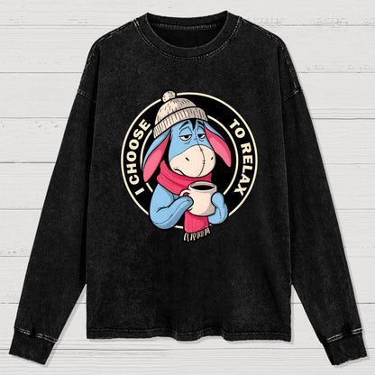 I Chose To Relax Washed Long Sleeve Tee