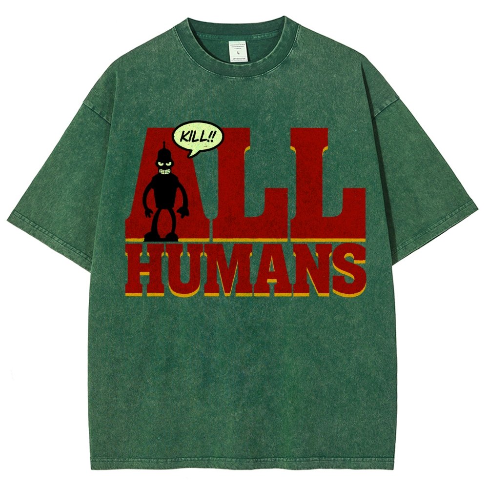 Kill All Humans! Vintage Distressed T-shirt