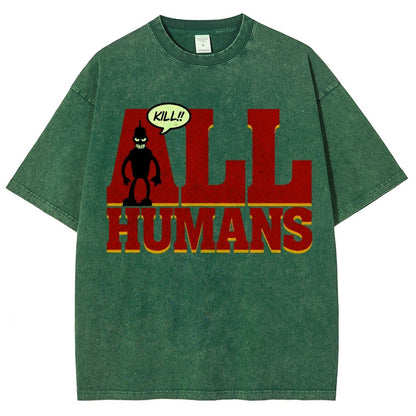 Kill All Humans! Vintage Distressed T-shirt