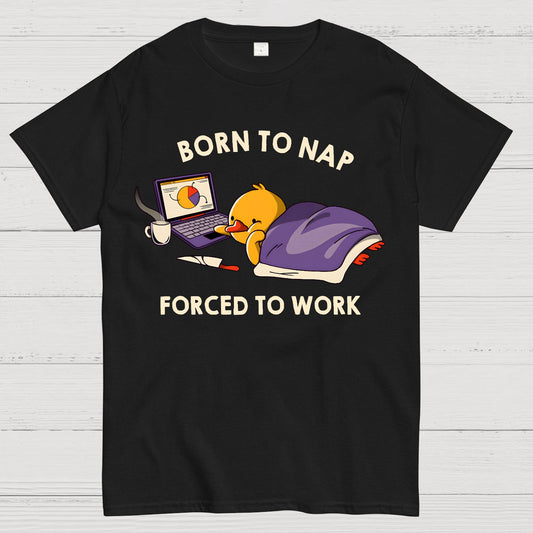 Born to Nap Forced To Work Funny Duck Geek T-Shirt