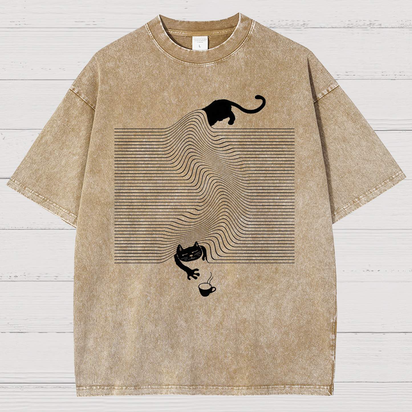 Funny Cat Vintage Distressed T-shirt