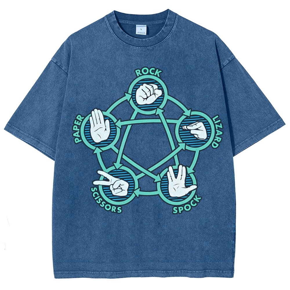 Rock Paper Scissors Lizard Spock Vintage Distressed T-shirt