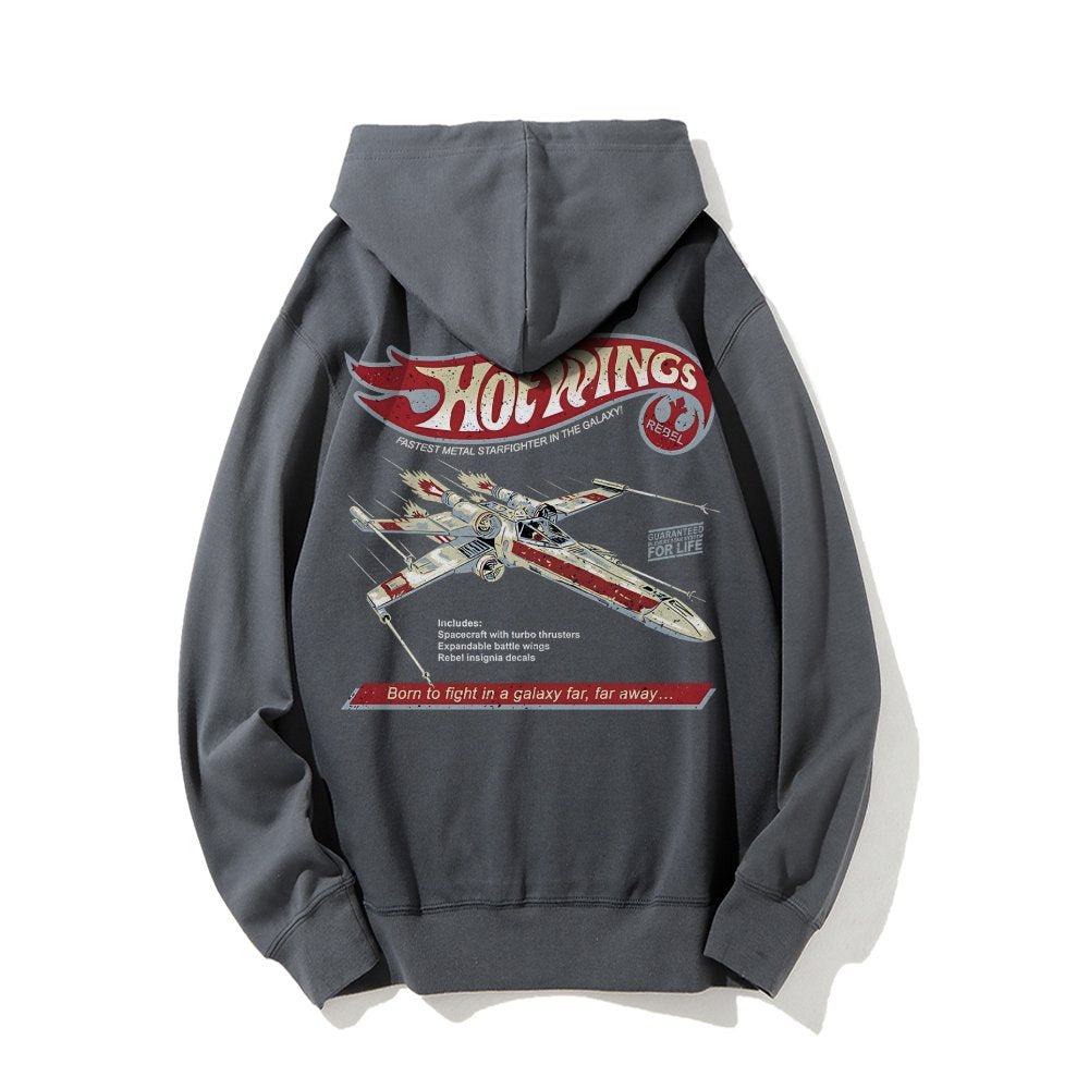 Hot Wings Rebel Printed Back Unisex Cotton Hoodie