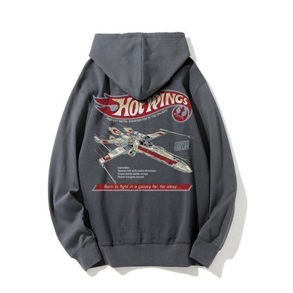 Hot Wings Rebel Printed Back Unisex Cotton Hoodie