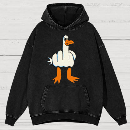 Rude Seagull Design Funny Vintage Distressed Hoodie