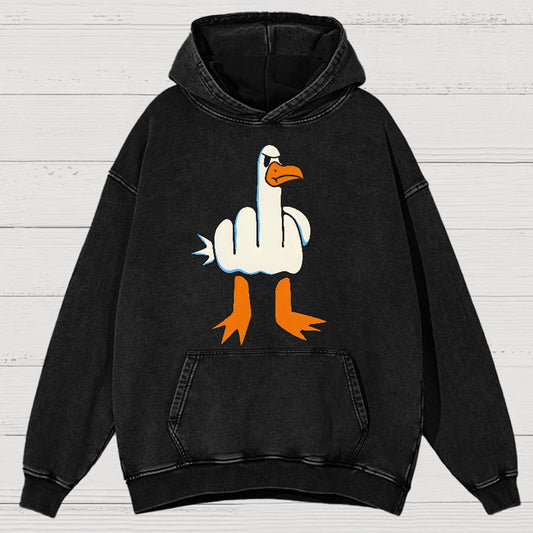 Rude Seagull Design Funny Vintage Distressed Hoodie