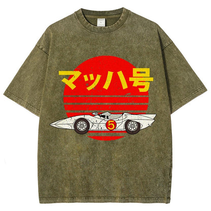 Mach 5 Retro  Vintage Distressed T-shirt