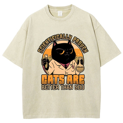 Cats Are Better Vintage Distressed T-shirt