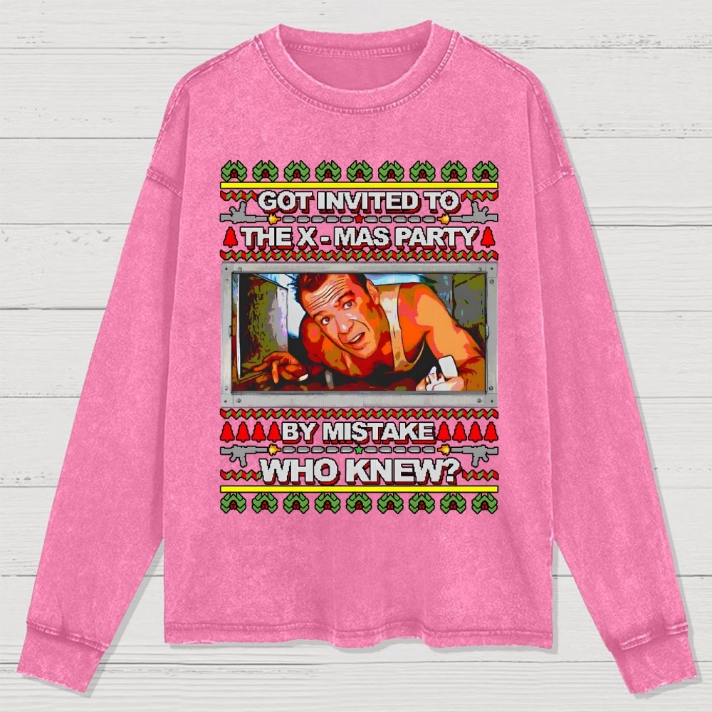 Got invited to the X-mas Party Washed Long Sleeve Tee