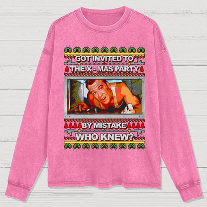 Got invited to the X-mas Party Washed Long Sleeve Tee