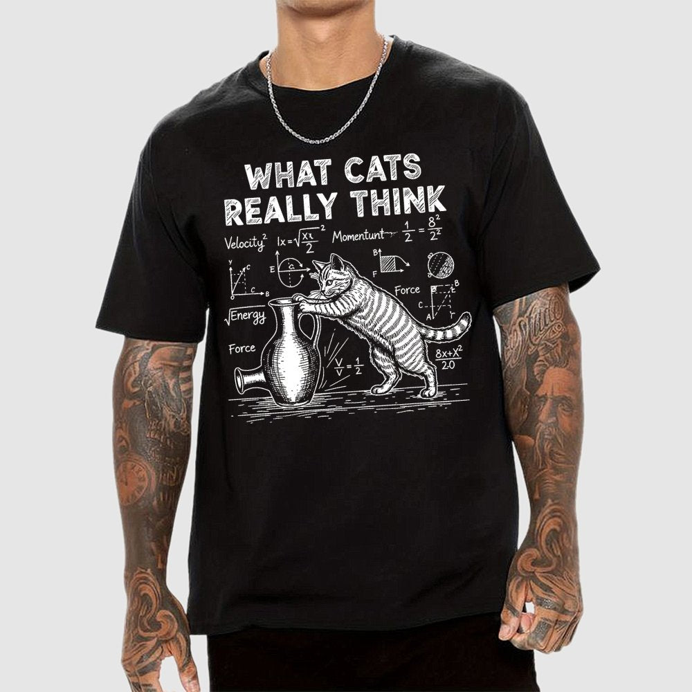 Funny Cat Physics  What Cats Really Think Geek T-Shirt