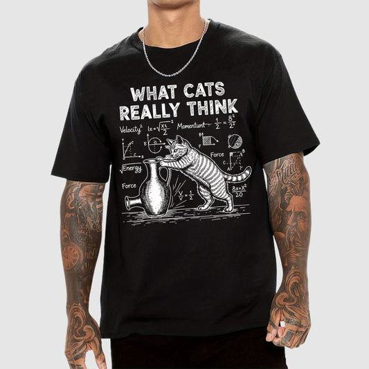 Funny Cat Physics  What Cats Really Think Geek T-Shirt