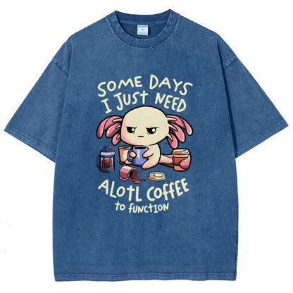 Alotl Coffee Vintage Distressed T-shirt