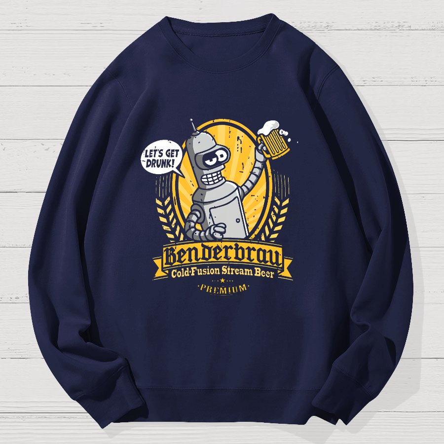 Beer Festival, Let Us Get Our Machines Drunk Geek Cotton Sweatshirt