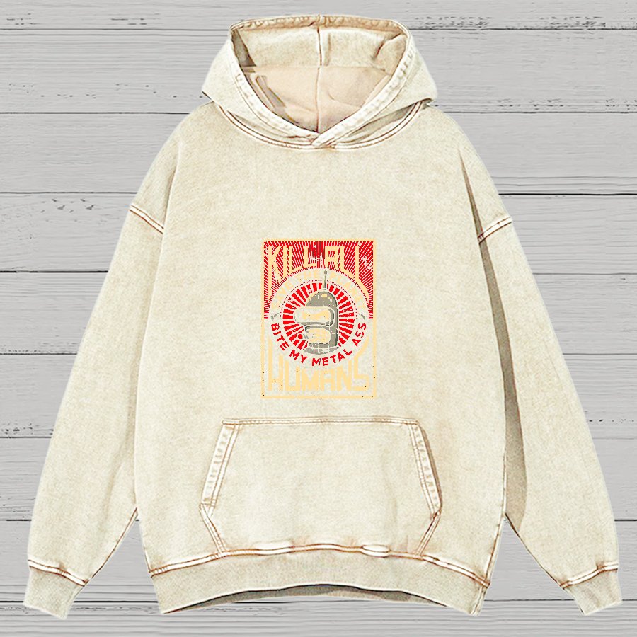 Save The Earth And Kill All Humans Vintage Distressed Hoodie