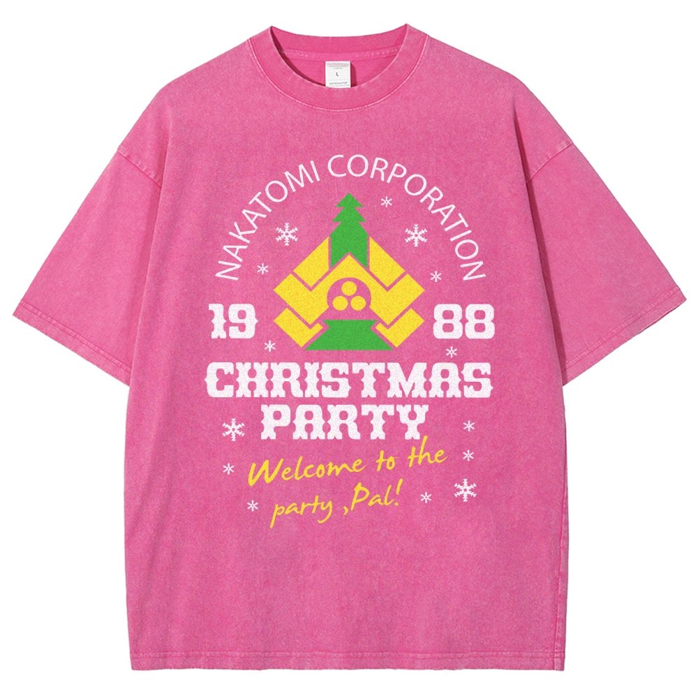 Nakatomi Christmas Party Vintage Distressed T-shirt