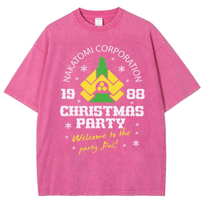 Nakatomi Christmas Party Vintage Distressed T-shirt