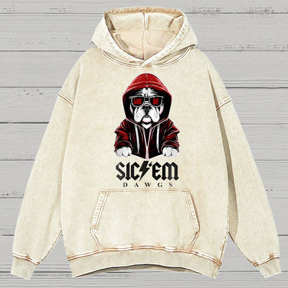 Bulldogs Football Spirit Game Day Retro Sports Vintage Distressed Hoodie