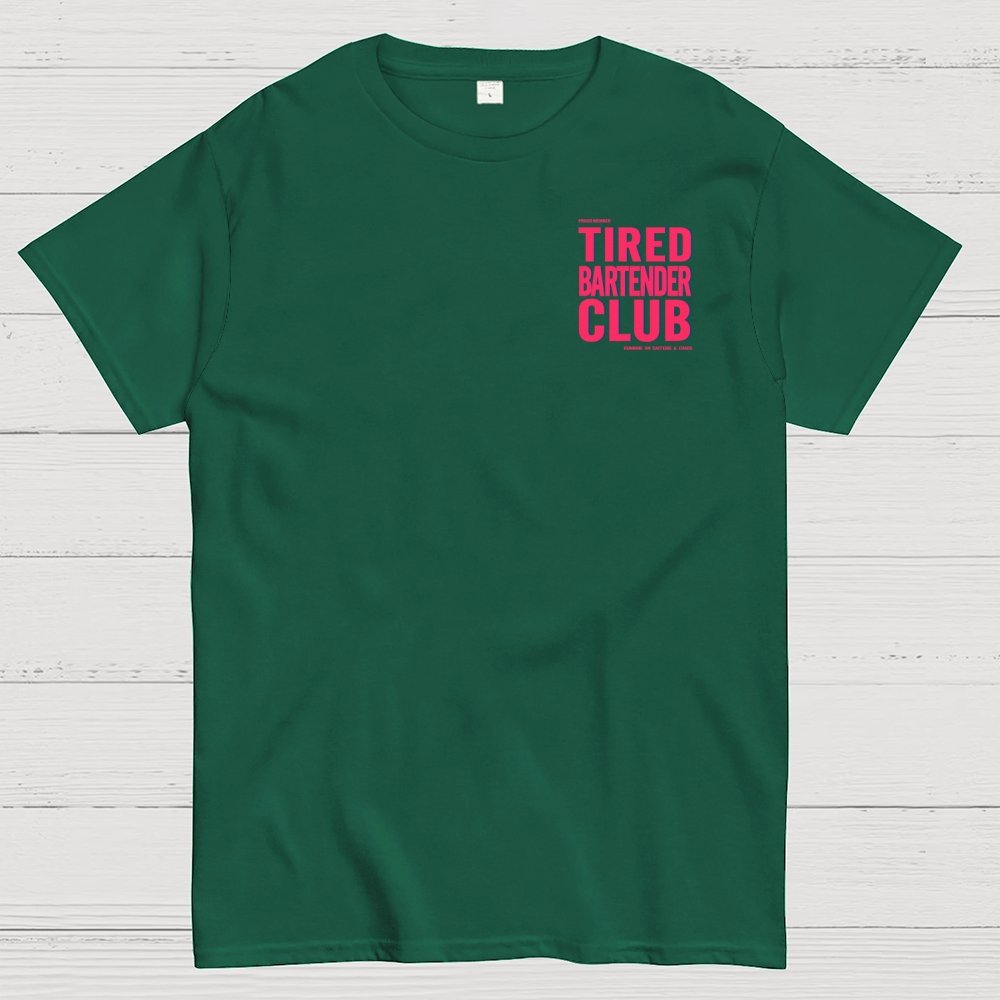 Tired Server Club Front And Back Printing Geek T-Shirt