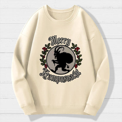 Merry Christmas  Krampus Night Geek Cotton Sweatshirt