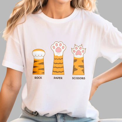 Rock Paper Scissors Purrfect Geek T-Shirt