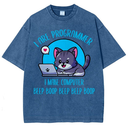 I Are Programmer I Make Computer Beep Vintage Distressed T-shirt