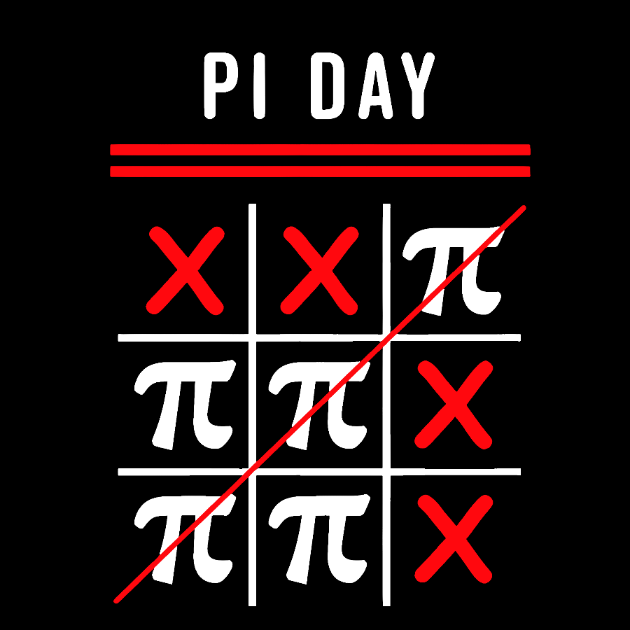 3.14 Tic-Tac-Toe Noughts And Crosses Happy Pi Day Geek T-Shirt