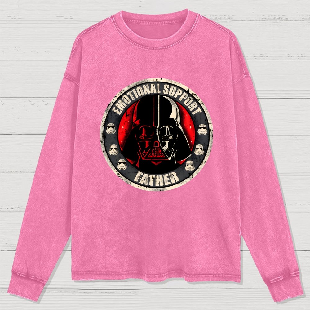 Emotional Support Father Washed Long Sleeve Tee