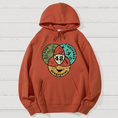 Life, the Universe & Everything Nerdy Graphic Geek Cotton Hoodie