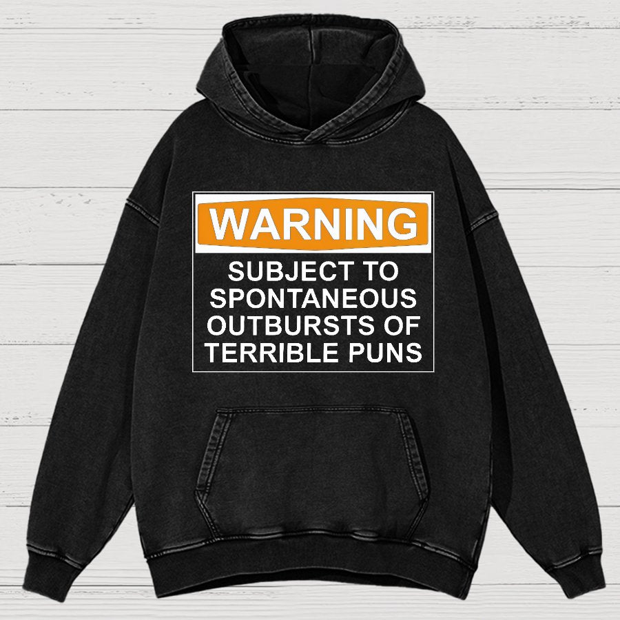 Warning - Terrible Puns!Vintage Distressed Hoodie