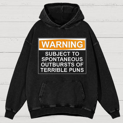 Warning - Terrible Puns!Vintage Distressed Hoodie