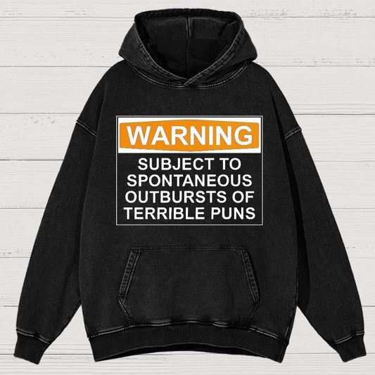 Warning - Terrible Puns!Vintage Distressed Hoodie
