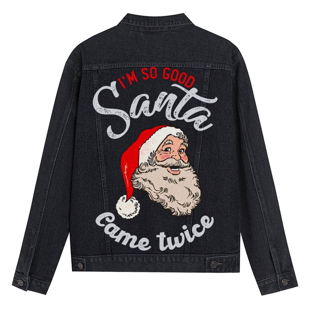 Cute Santa Claus Denim Jacket