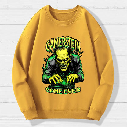 Gamerstein Game Over Funny Halloween Geek Cotton Sweatshirt