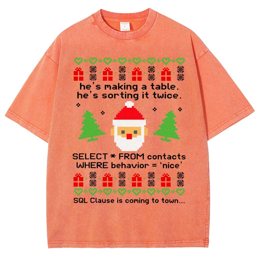He's Making A Table Christmas Vintage Distressed T-shirt