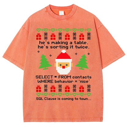 He's Making A Table Christmas Vintage Distressed T-shirt
