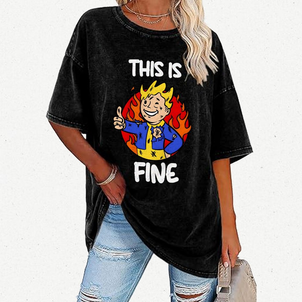 This Is Fine Vintage Distressed T-shirt