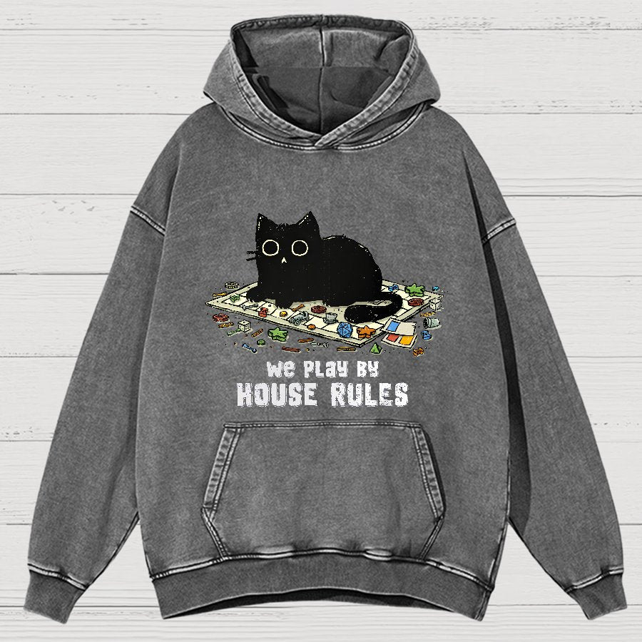 We Play By House Rules Vintage Distressed Hoodie