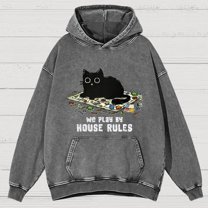 We Play By House Rules Vintage Distressed Hoodie