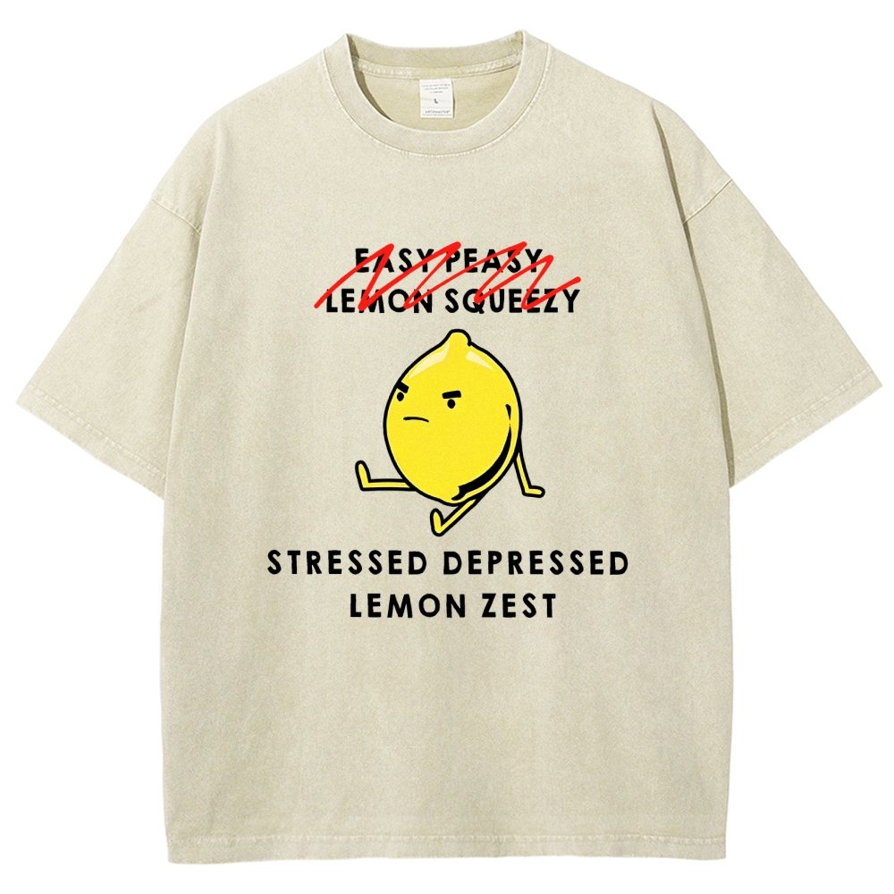 Stressed Depressed Lemon Zest Vintage Distressed T-shirt